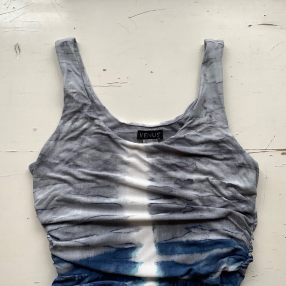 VENUS MAXI DRESS BLUE GREEN GREY tie dye ombre SZ Small - Picture 3 of 8